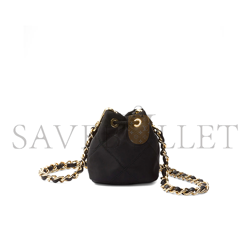 Pra*a re-nylon drawstring bucket bag 1nr016 (10*9*6cm)